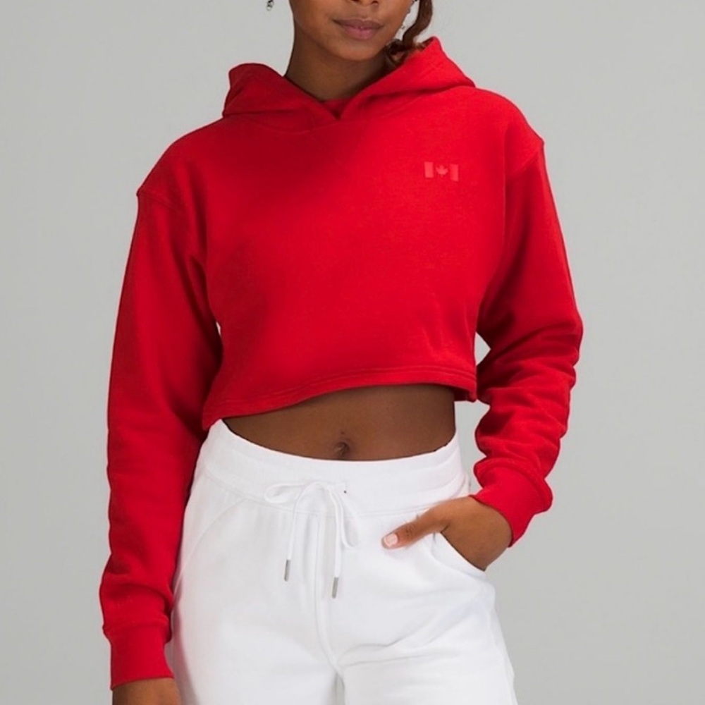 Lululemon Canada Olympics Red Cropped Hoodie